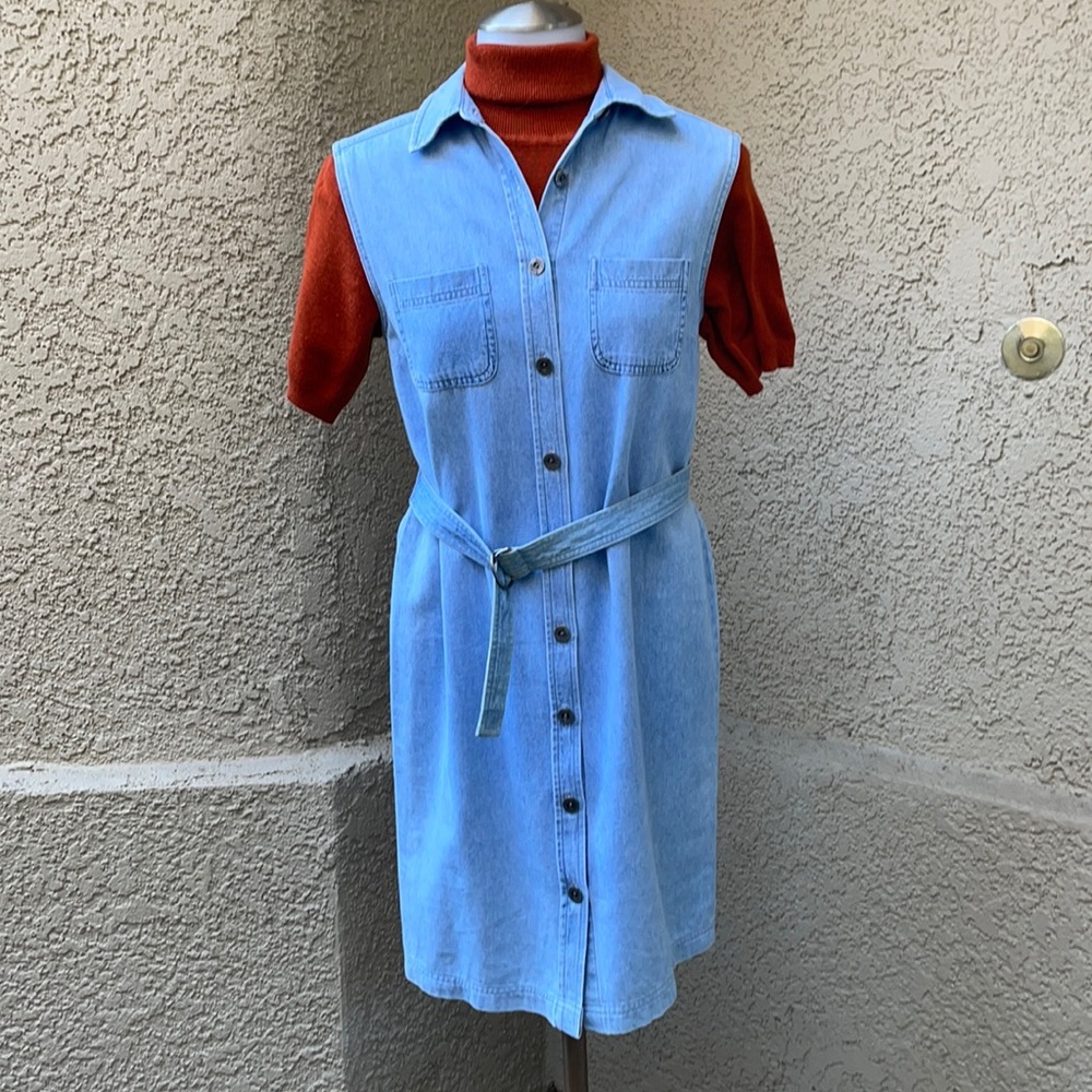 New vintage blue Karen Scott jean dress